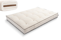 Matelas 140x200 naturel avec coco et 2x latex - Futon Comfort Relax Kedro - Pascall Ecru