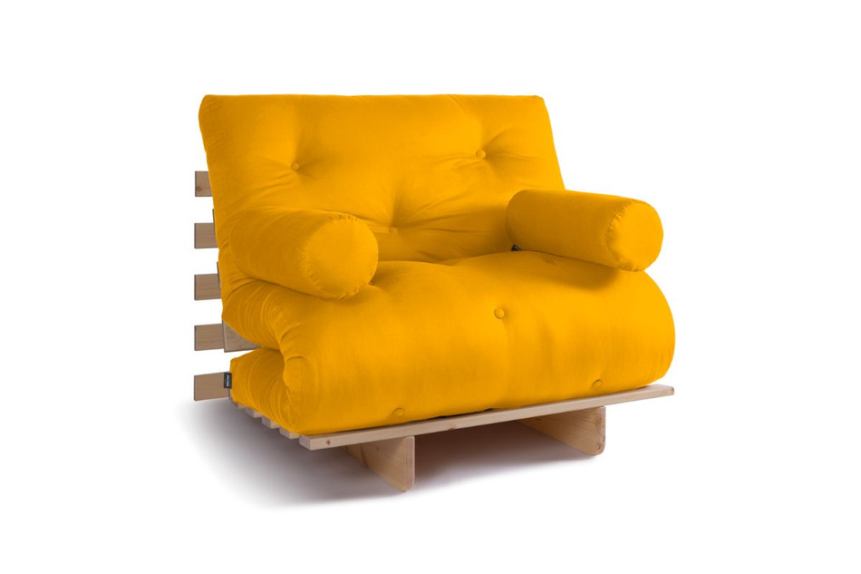 Canapé lit 90x200 - Slim Exclusive Classic - Pascall Futon Jaune