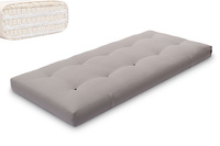 Matelas 90x200 naturel avec latex - Futon Comfort Trio Latex Wool - Pascall Gris