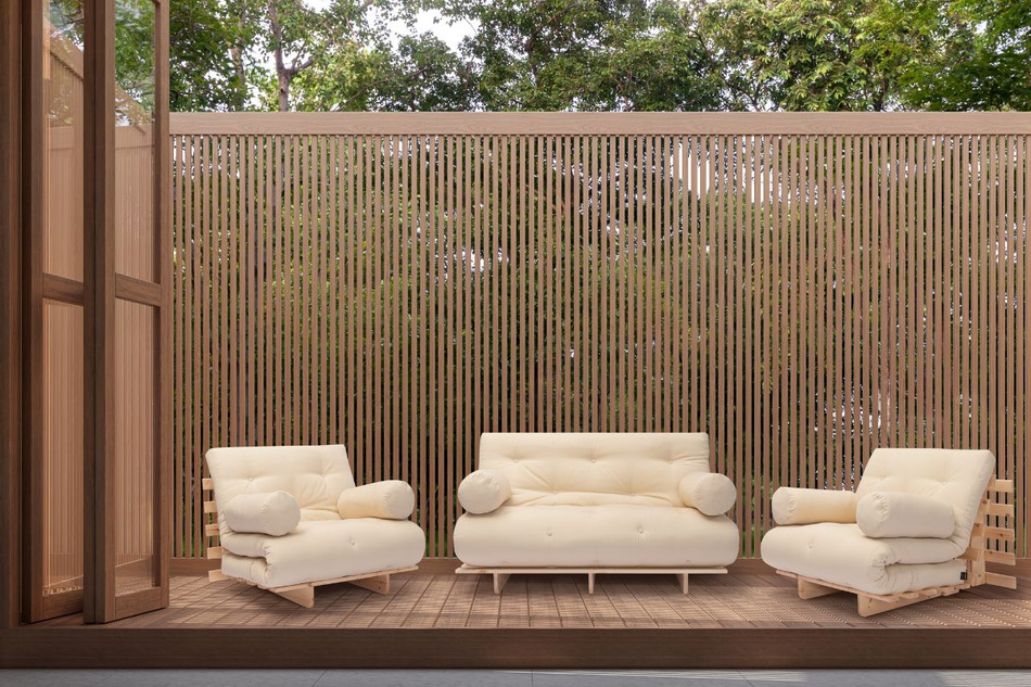 Canapé de jardin 180×200 cm dépliable – Freedom Classic – Pascall Futon Beige