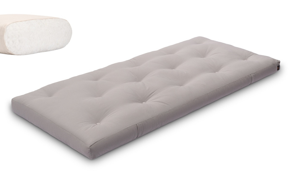 Matelas 90x200 naturel - Futon Slim Natural - Pascall Gris