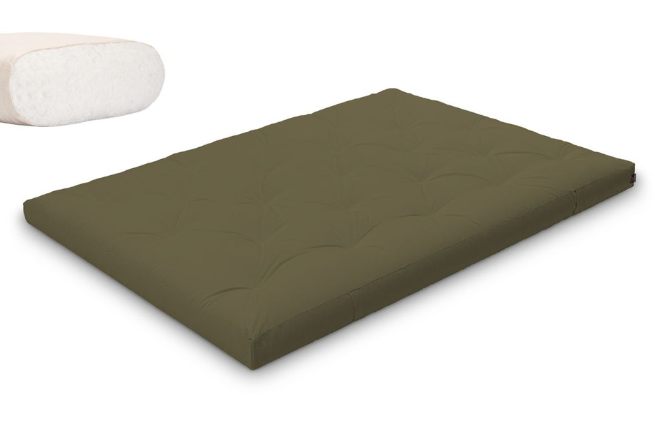 Matelas 140x200 naturel - Futon Slim Natural - Pascall Kaki