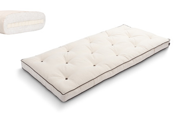 Matelas 90x200 naturel avec latex - Futon Slim Latex Kedro - Pascall Ecru