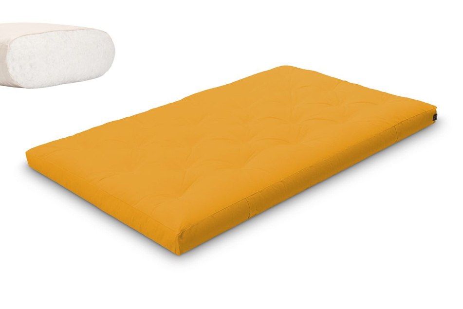 Matelas 120x200 naturel - Futon Slim Natural - Pascall Jaune