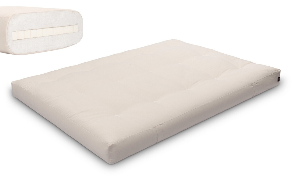 Matelas 140x200 naturel avec latex - Futon Medium Latex - Pascall Ecru