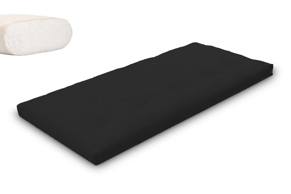 Matelas 90x200 naturel - Futon Slim Natural - Pascall Noir