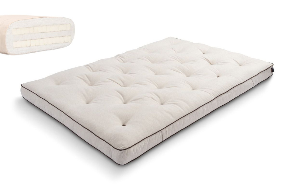 Matelas Futon 120x200 naturel avec latex - Slim Duo Latex Kedro - Pascall Lin