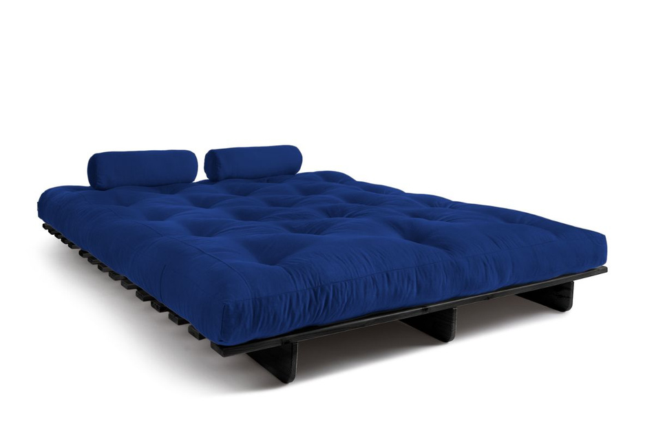 Canapé lit 160x200 - Slim Basic Black - Pascall Futon Bleu