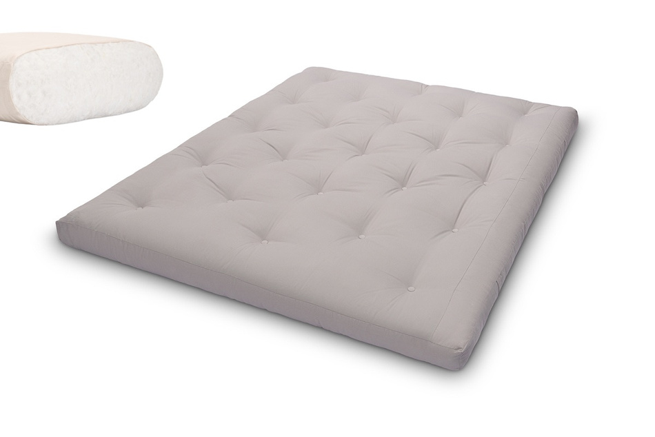 Matelas 160x200 naturel - Futon Slim Natural - Pascall Gris