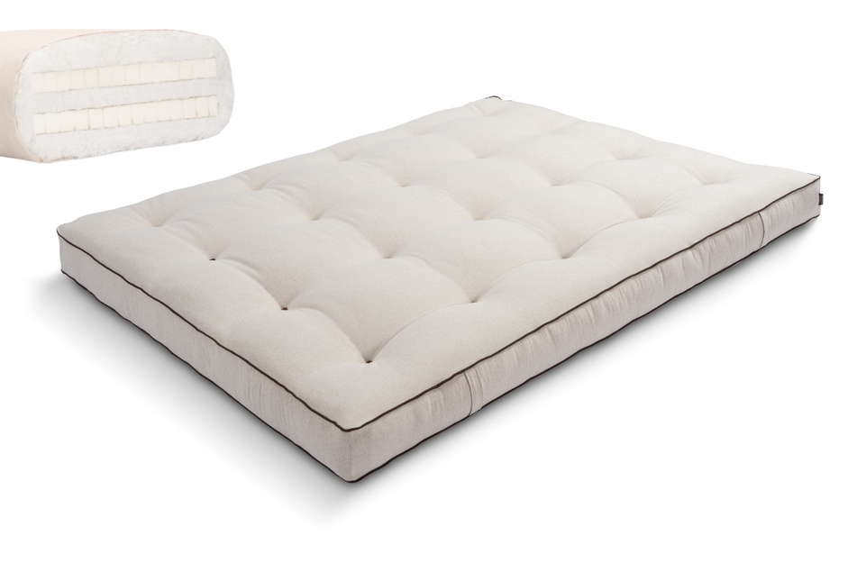 Matelas 200x200 naturel avec latex - Futon Medium Duo Latex - Pascall Kedro Lin