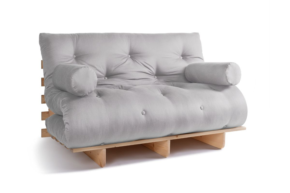 Canapé lit 140x200 - Slim Comfort Classic - Pascall Futon Gris Clair