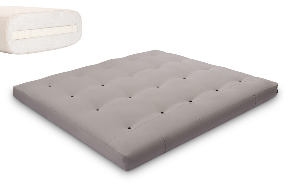 Matelas 180x200 naturel avec latex - Futon Medium Latex - Pascall Gris