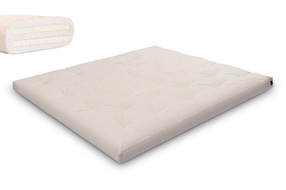 Matelas 180x200 naturel avec latex - Futon Slim Duo Latex - Pascall Ecru