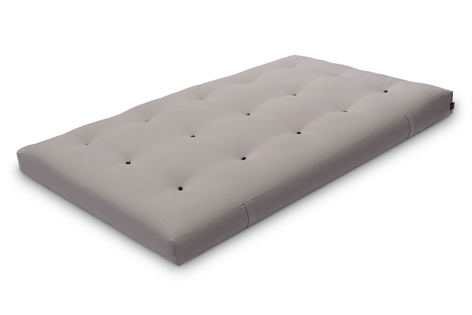 Matelas 120x200 naturel avec de la laine, coco et 2x latex - Futon Comfort Wool - Pascall Gris