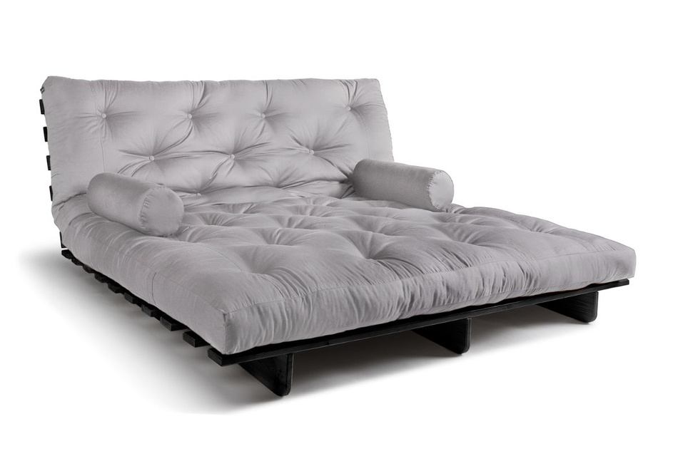 Canapé lit 180x200 - Slim Basic Black - Pascall Futon Gris Clair