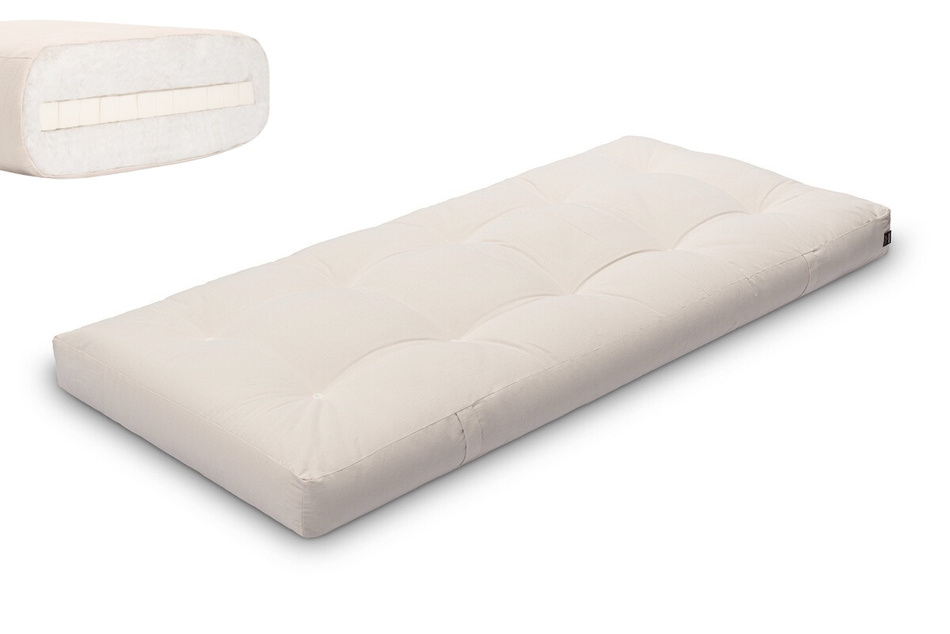 Matelas 90x200 naturel avec latex - Futon Medium Latex - Pascall Ecru