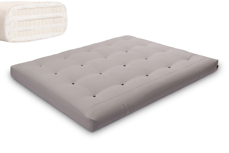Matelas 160x200 naturel avec latex - Futon Comfort Trio Latex - Pascall Gris