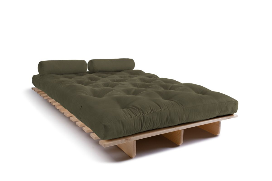Canapé lit 120x200 - Slim Basic Classic - Pascall Futon Kaki