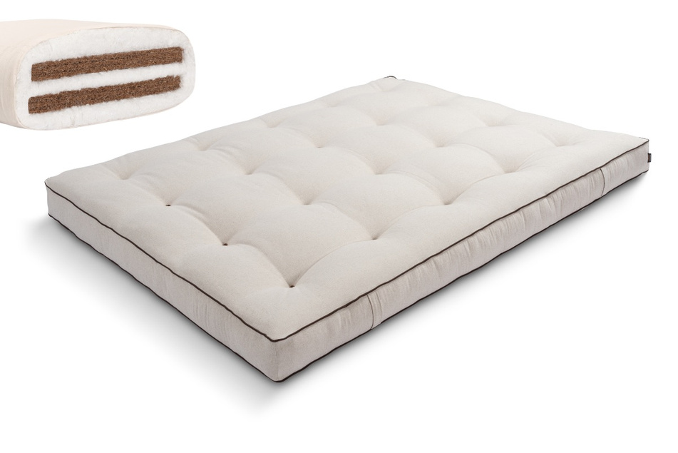 Matelas 200x200 naturel avec coco - Futon Medium Duo Coco - Pascall Kedro Lin