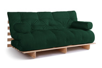 Canapé lit 180x200 - Slim Basic Classic - Pascall Futon Vert Bouteille