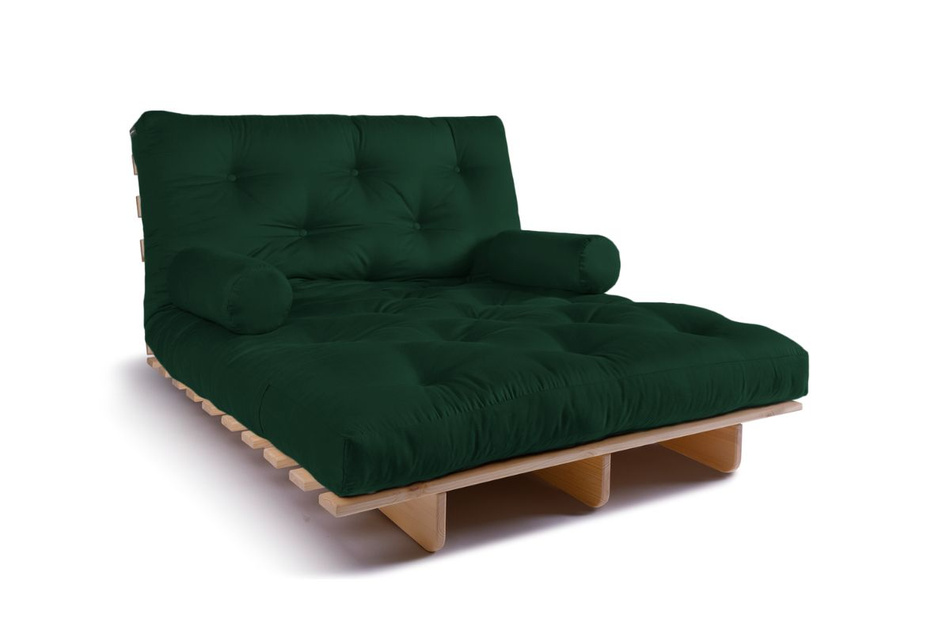 Canapé lit 120x200 - Slim Exclusive Classic - Pascall Futon Vert Bouteille