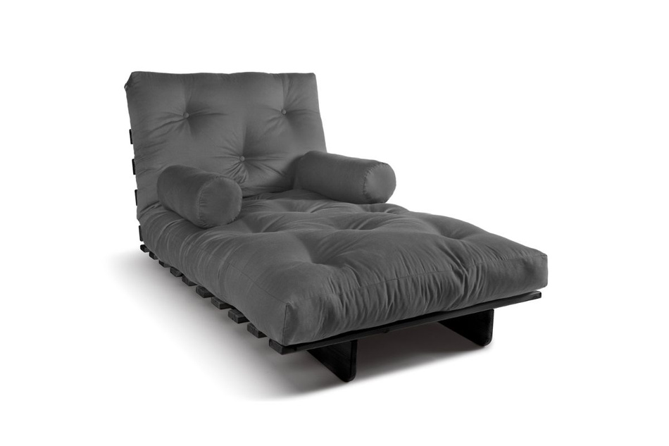Canapé lit 90x200 - Slim Basic Black - Pascall Futon Gris
