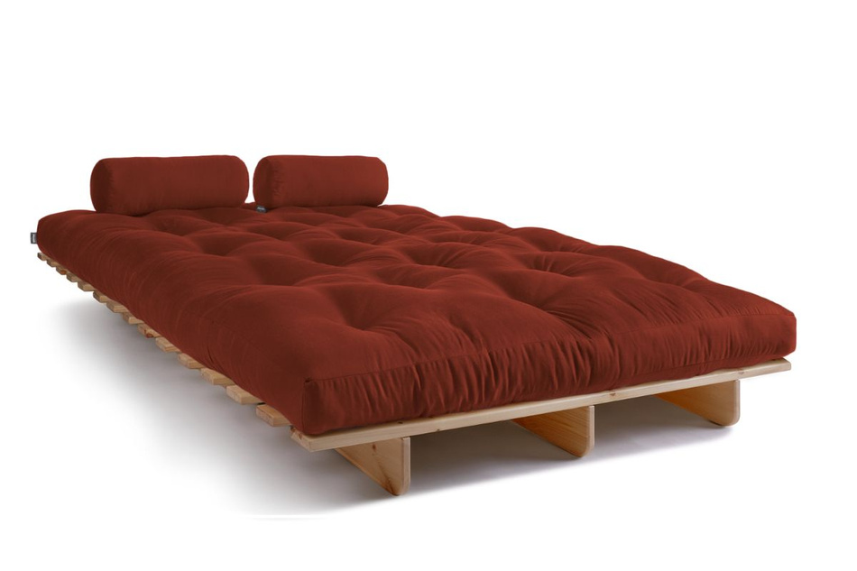 Canapé lit 140x200 - Slim Basic Classic - Pascall Futon Brique