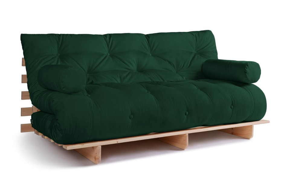 Canapé lit 180x200 - Slim Exclusive Classic - Pascall Futon Vert Bouteille
