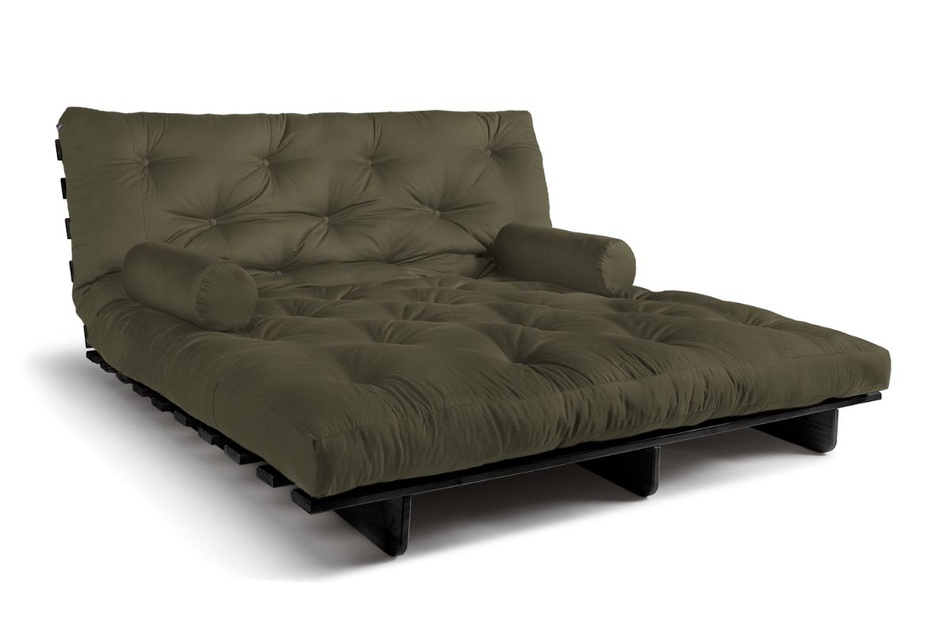 Canapé lit 180x200 - Slim Basic Black - Pascall Futon Kaki