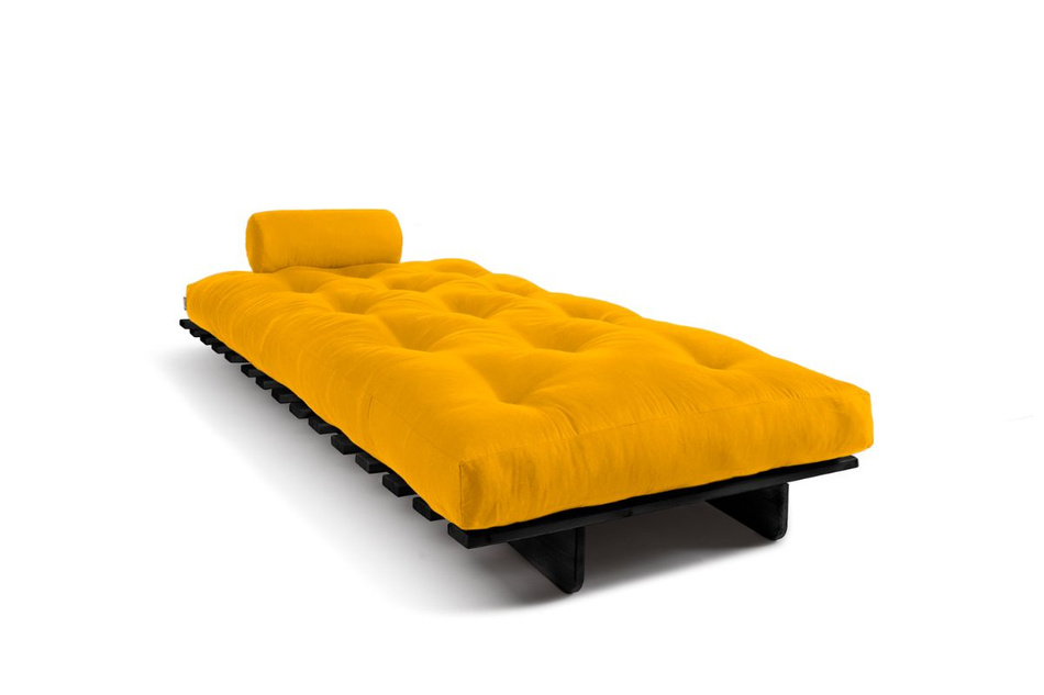 Canapé lit 90x200 - Slim Basic Black - Pascall Futon Jaune