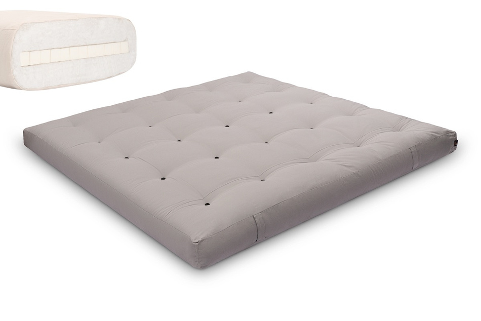 Matelas 200x200 naturel avec latex - Futon Medium Latex - Pascall Gris