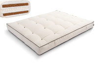 Matelas 200x200 naturel avec latex et 2x coco- Futon Comfort Relax Hard Kedro - Pascall Ecru