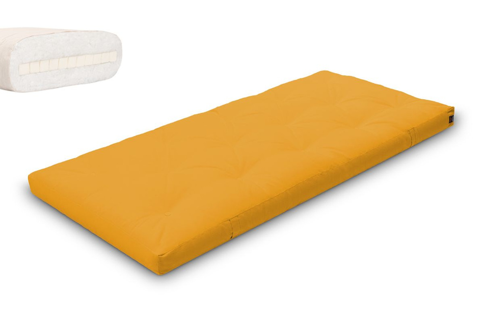 Matelas 90x200 naturel avec latex - Futon Slim Latex - Pascall Jaune