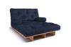 Canapé lit 120x200 - Slim Comfort Classic - Pascall Futon Blue Marine