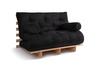 Canapé lit 120x200 - Slim Comfort Classic - Pascall Futon Noir