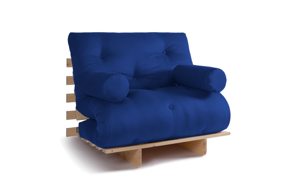 Canapé lit 90x200 - Slim Basic Classic - Pascall Futon Bleu