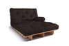 Canapé lit 120x200 - Slim Comfort Classic - Pascall Futon Marron