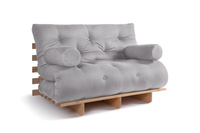 Canapé lit 120x200 - Slim Comfort Classic - Pascall Futon Gris Clair