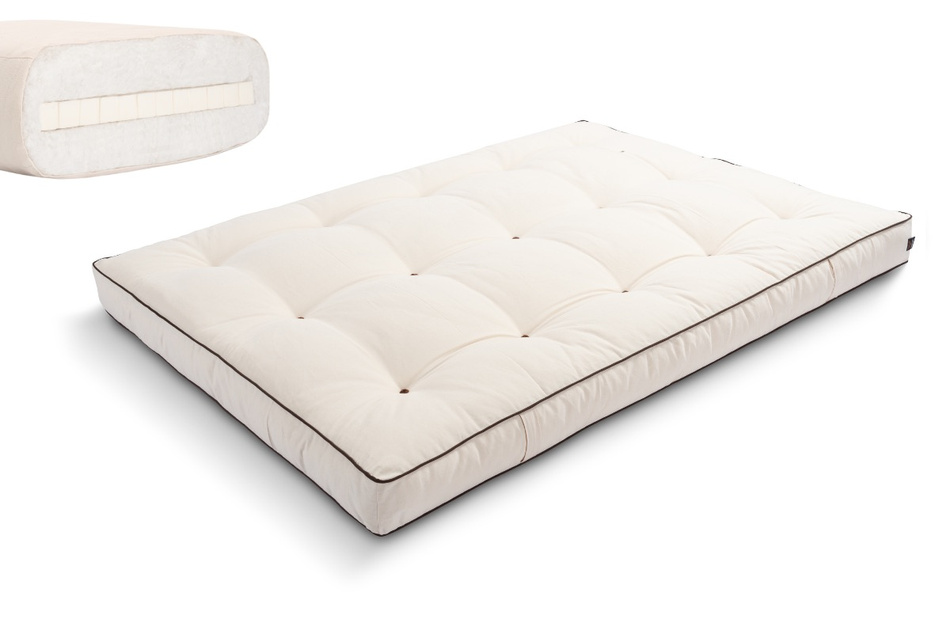 Matelas 120x200 naturel avec latex - Futon Medium Latex - Pascall Kedro Ecru