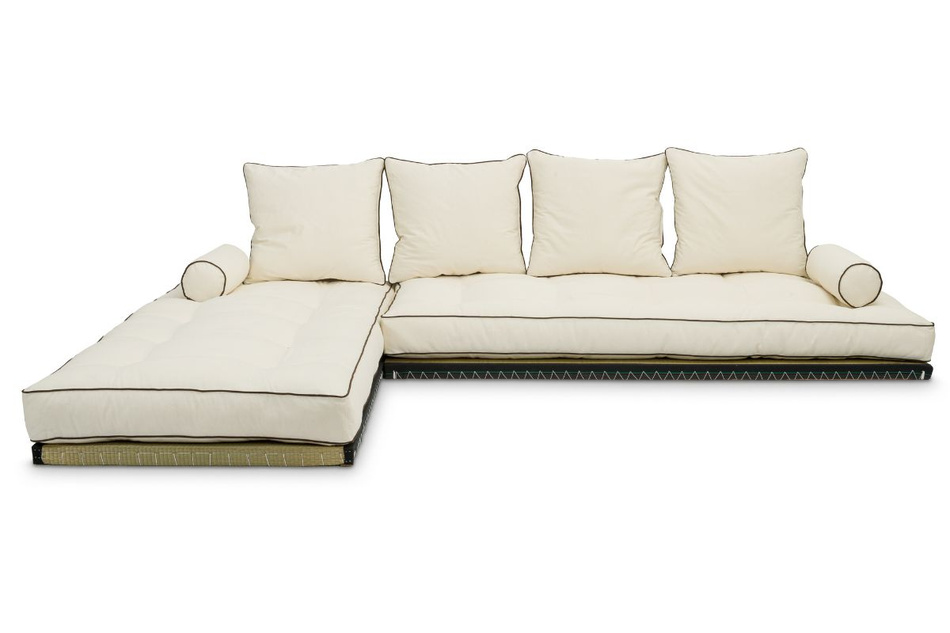 Canape d’angle Tatami Medium Latex Kedro 100x200 - Pascall Futon Ecru