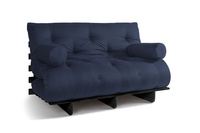 Canapé lit 140x200 - Slim Comfort Black - Pascall Futon Blue Marine