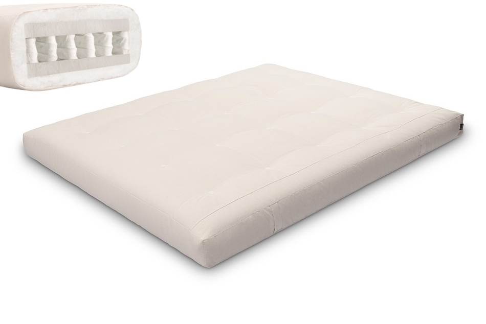 Matelas 160x200 naturel - Futon Hybrid Pocket H3 - Pascall Ecru