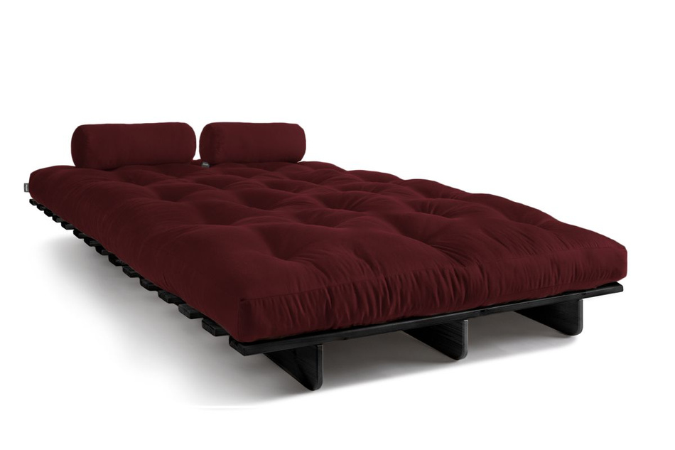 Canapé lit 140x200 - Slim Comfort Black - Pascall Futon Bordeaux