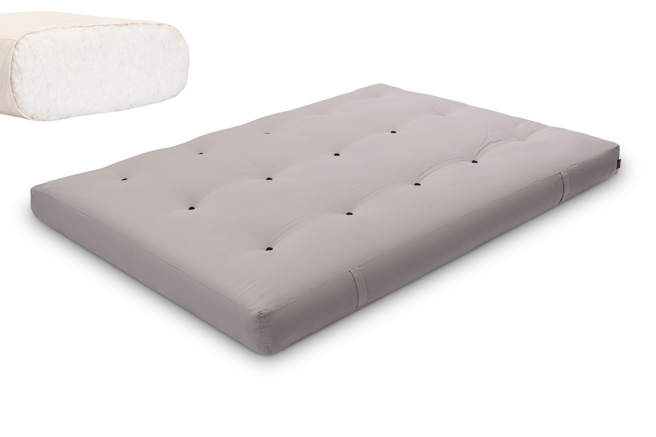 Matelas 140x200 naturel - Futon Medium Natural - Pascall Gris