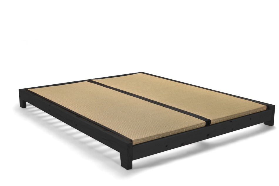 Lit en bois 140x200 - Aisha Basic Black Tatami - Pascall