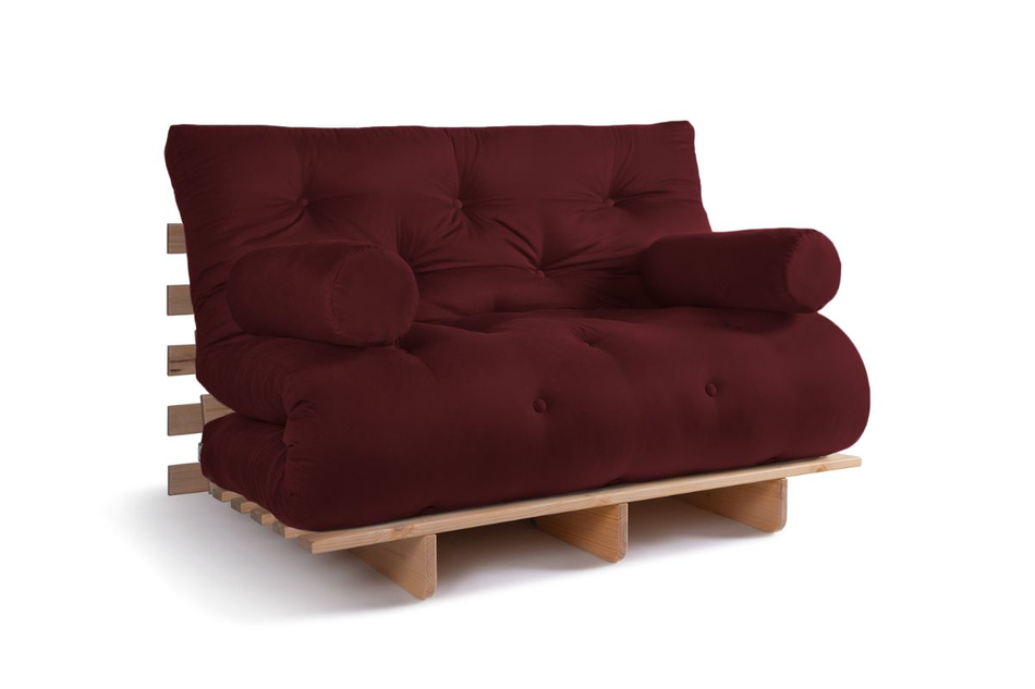 Canapé lit 120x200 - Slim Comfort Classic - Pascall Futon Bordeaux