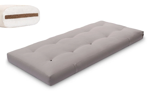 Gris \ Coton non tissé + 3 cm de couche de noix de coco \ 90x200 cm