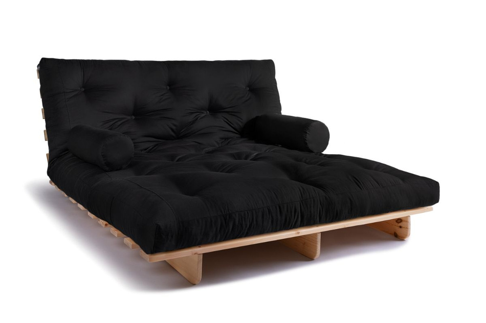 Canapé lit 160x200 - Slim Basic Classic - Pascall Futon Noir
