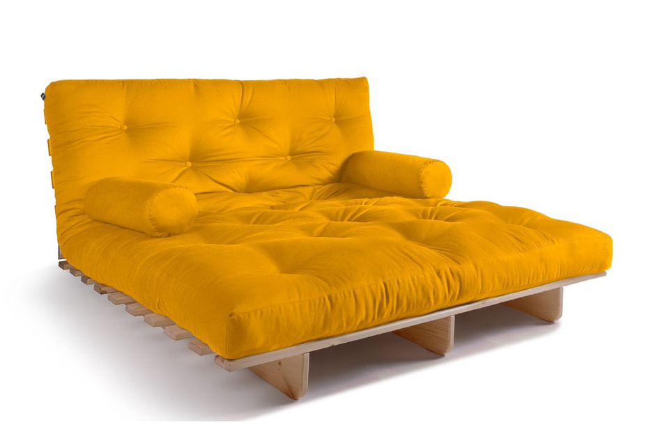 Canapé lit 140x200 - Slim Comfort Classic - Pascall Futon Jaune