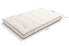 Matelas 120x200 naturel avec de la laine, latex et 2x coco - Futon Comfort Wool Hard Kedro - Pascall Ecru
